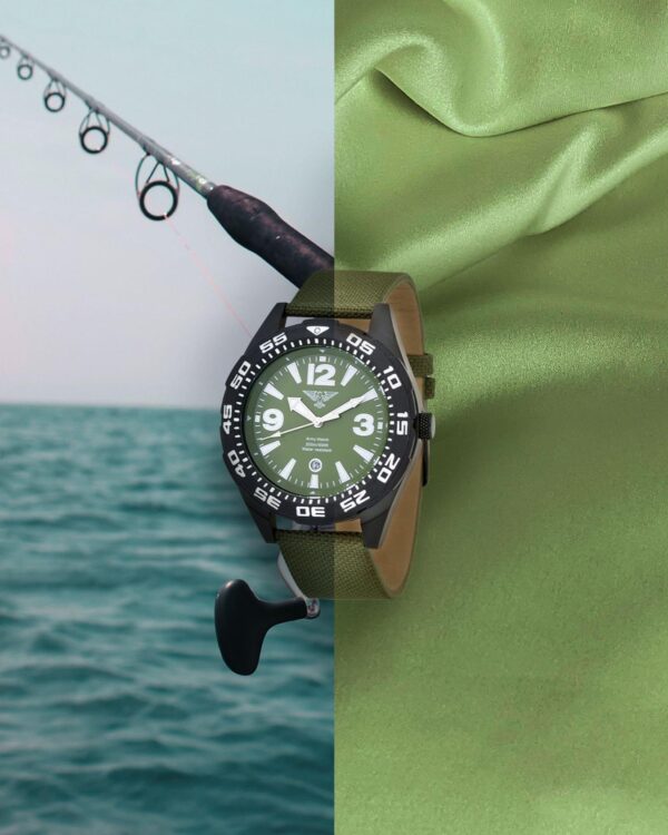 Army Watch grön urtavla herrklocka klockor Quartz grönt väv armband