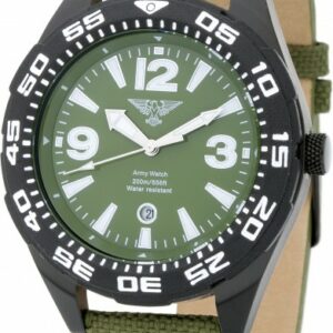Army Watch herr klocka vattentät 200m herrklocka CL & CO Dykarklocka Diver Grön Urtavla
