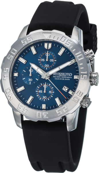 Riedenschild Gear Diver Chronograph Waterproof 200meter Men's Watch Silicone Bracelet