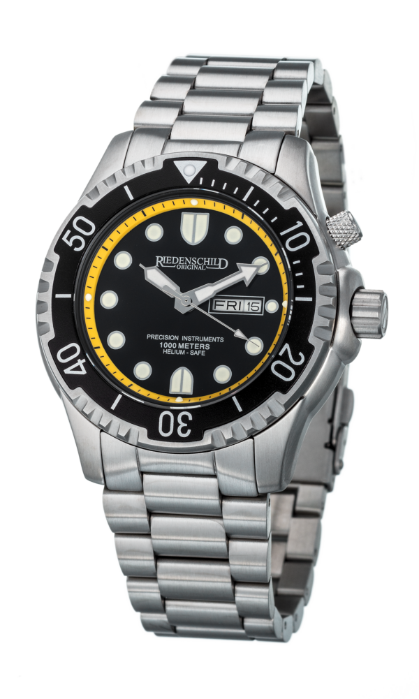 Riedenschild diving watch waterproofness 1000m men's watch metal + silicone bracelet lumen
