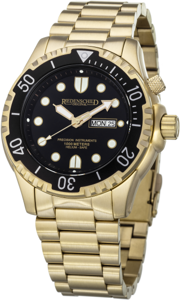 Riedenschild diving watch waterproofness 1000m men's watch metal + silicone bracelet lumen